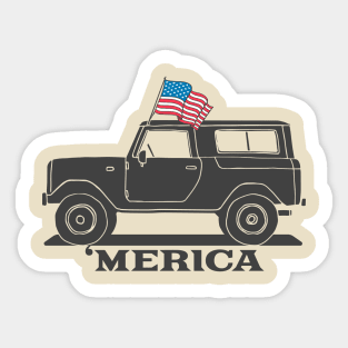 Bronco 4th of July Merica Sticker